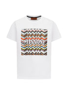 T-shirt per bambino Missoni Kids bianca con stampa grafica zigzag MY8P91 Z3672 100MC MISSONI KIDS 