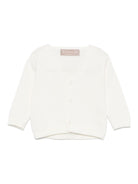 Cardigan per neonata La Stupenderia bianco in cotone con orlo e polsini a coste SCRO53 802 LA STUPENDERIA KIDS 