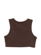 Top per bambina MSGM Kids marrone con stampa logo S6MSJGTO011 943 MSGM KIDS 
