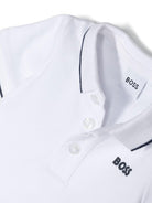 Polo con stampa per neonato BOSS Kidswear bianco con logo sul petto J05P13 10P BOSS KIDS 