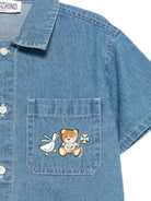 Camicia denim per neonato Moschino Kids indaco con chiusura con bottoni MUC01FL0E13 40933 MOSCHINO KIDS 