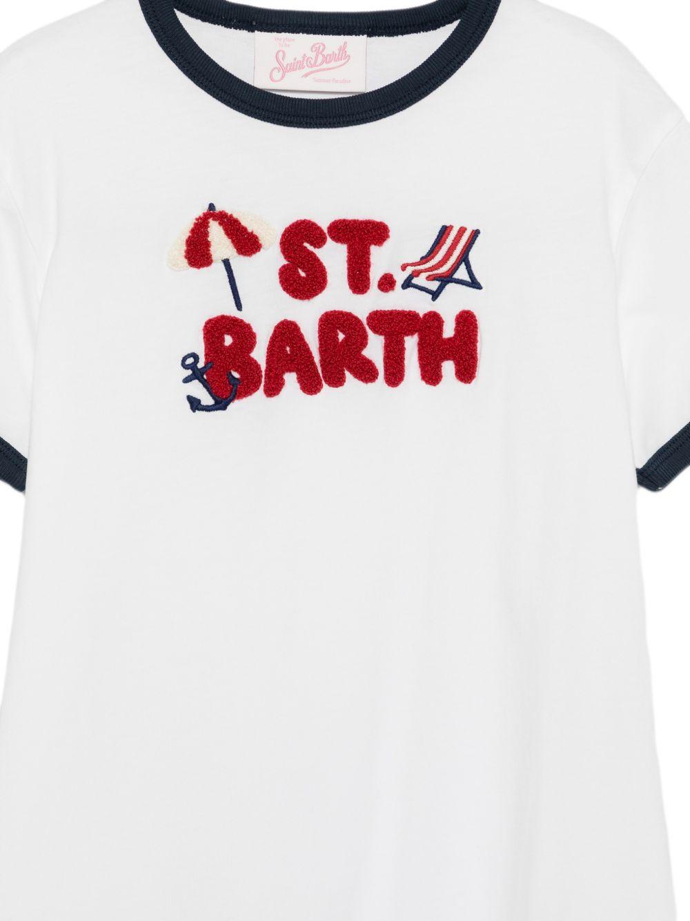 T-shirt per bambina MC2 Saint Barth Kids bianca con frange ABY0004 01208L MC2 ST. BARTH KIDS 