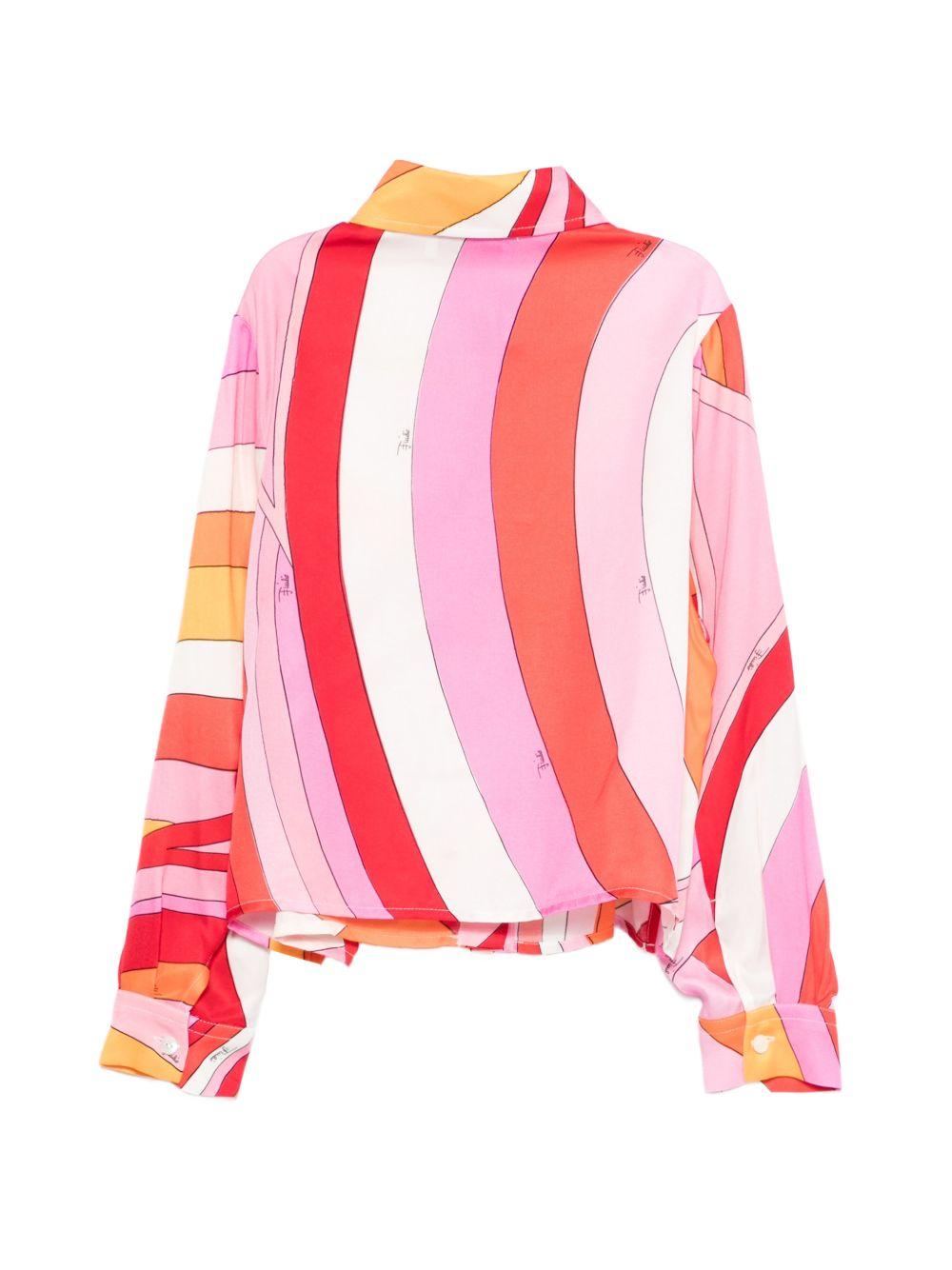 Camicia per bambina Emilio Pucci Junior multicolore con colletto classico PY5A00 K0281 50EAR EMILIO PUCCI JUNIOR 