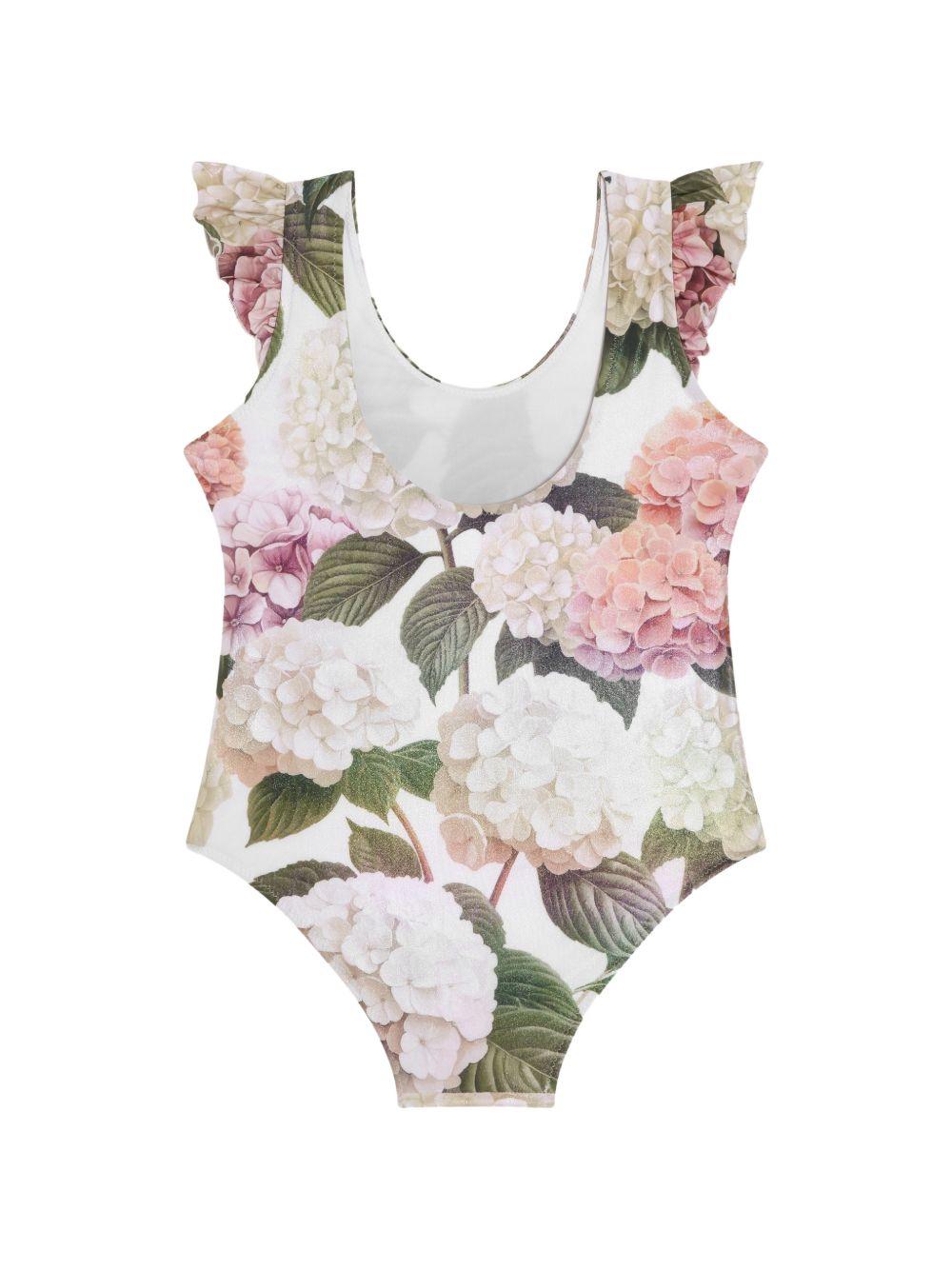 Costume intero per bambina Dolce & Gabbana Kids bianco con stampa orchidee all-over L5J869 ON0CB HA5XG DOLCE & GABBANA KIDS 