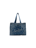 Borsa tote Essential Bag N MC2 Saint Barth denim con stampa paisley e logo stampato EBAGN006 00780L MC2 ST. BARTH KIDS 