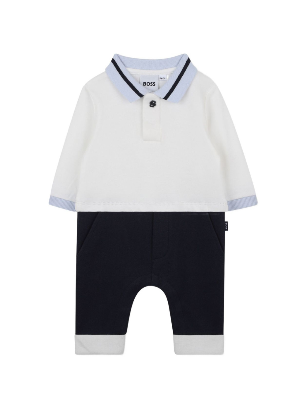 Tutina per neonato Boss Kids blu con colletto stile polo J52529 117 BOSS KIDS 