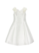 Abito per bambina Monnalisa bianco con applicazioni a fiori 71G902 7302 0001 MONNALISA KIDS 