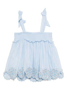 Top per bambina ZIMMERMANN Kids Cascadian azzurro con orlo a smerlo 3939TS S255 ZIMMERMANN KIDS 