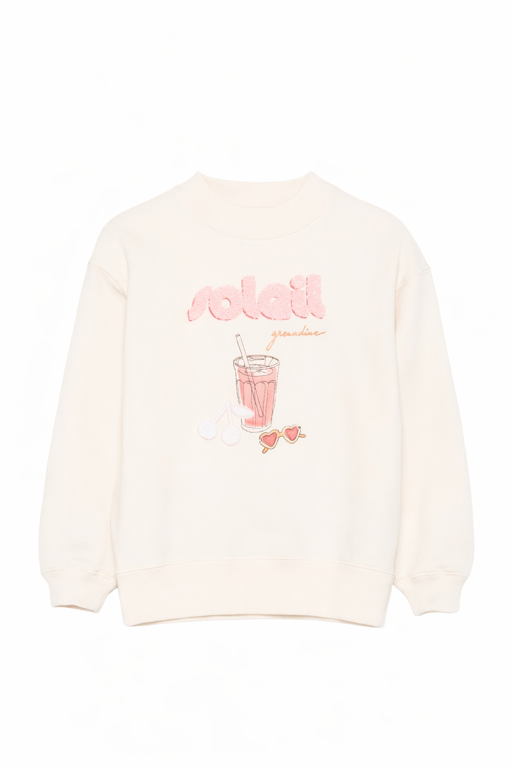 Felpa per bambina Bonpoint bianco sporco con stampa grafica S06GSWK00012 103 BONPOINT KIDS 