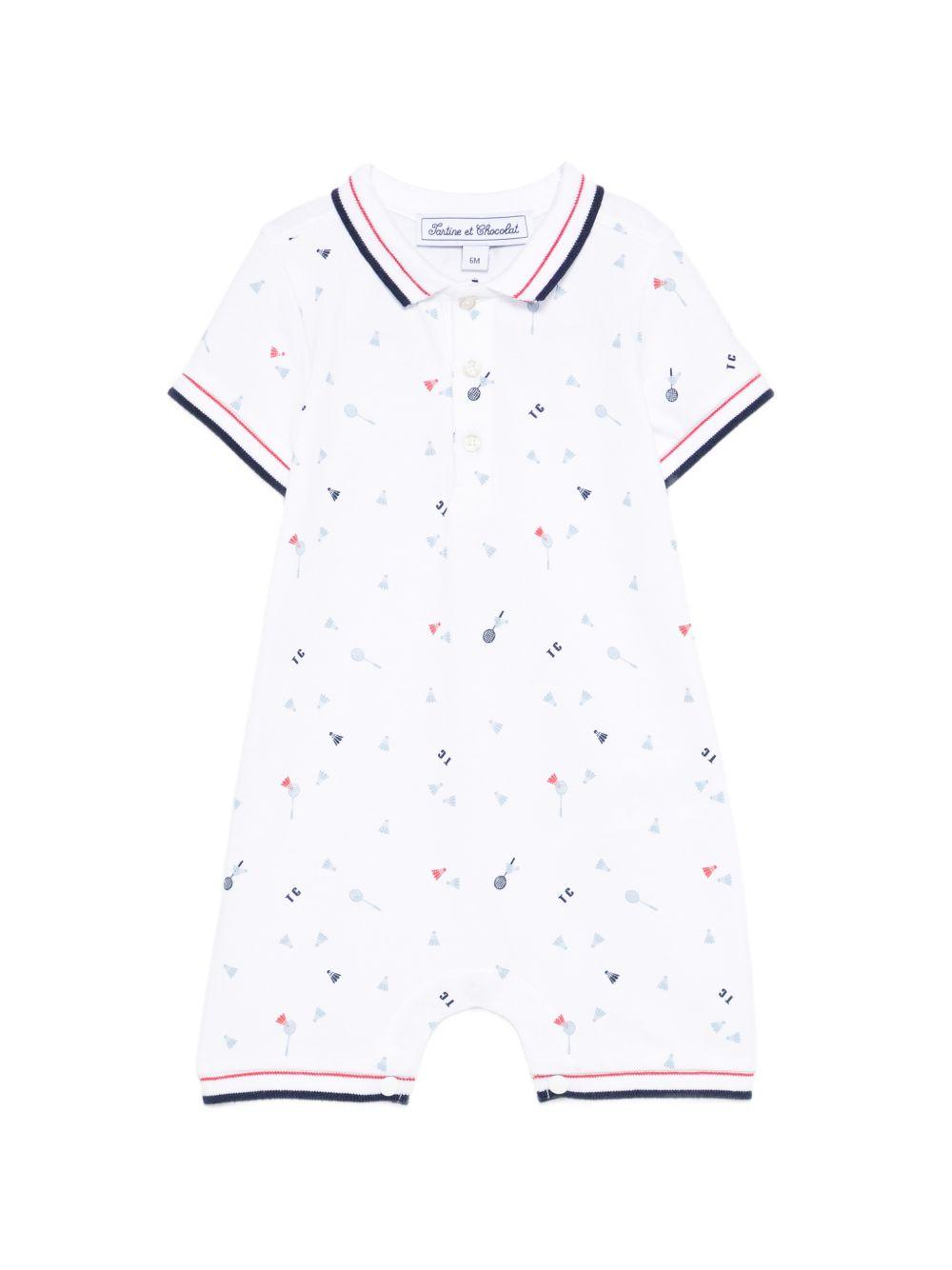 Tutina per neonato Tartine & Chocolat bianca con stampa grafica CC30011 01 TArtine & Chocolat KIDS 