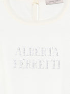 T-shirt per bambina Alberta Ferretti Kids bianca con logo sul davanti R1G600 7120 0001 ALBERTA FERRETTI KIDS 