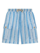 Shorts per bambino Dolce & Gabbana Kids azzurro con design a righe L43Q64 FS4HU HA5JS DOLCE & GABBANA KIDS 