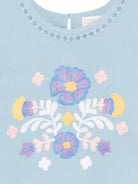 Top Albane per bambina Louise Misha azzurra con ricamo a fiori GRI-S26-C0102 BLUE LOUISE MISHA KIDS 