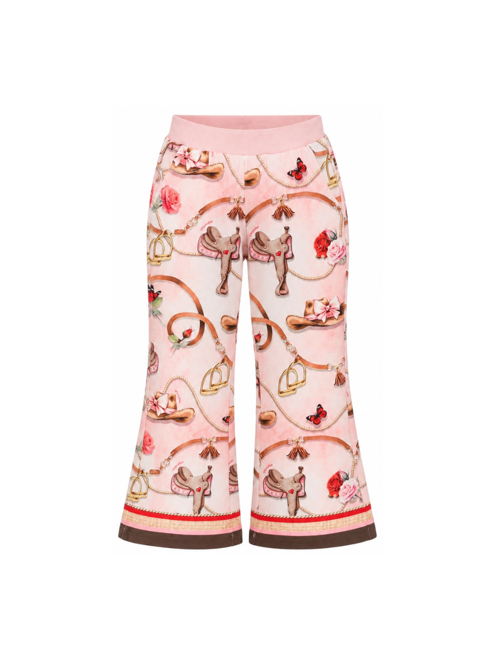 Pantaloni per bambina Monnalisa Kids rosa con stampa grafica all-over 19H401 8005 094F MONNALISA KIDS 