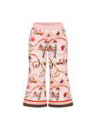 Pantaloni per bambina Monnalisa Kids rosa con stampa grafica all-over 19H401 8005 094F MONNALISA KIDS 