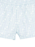 Shorts per neonato Fendi Kids azzurri con logo FF jacquard BMF278 AY8C F0EX7 FENDI KIDS 