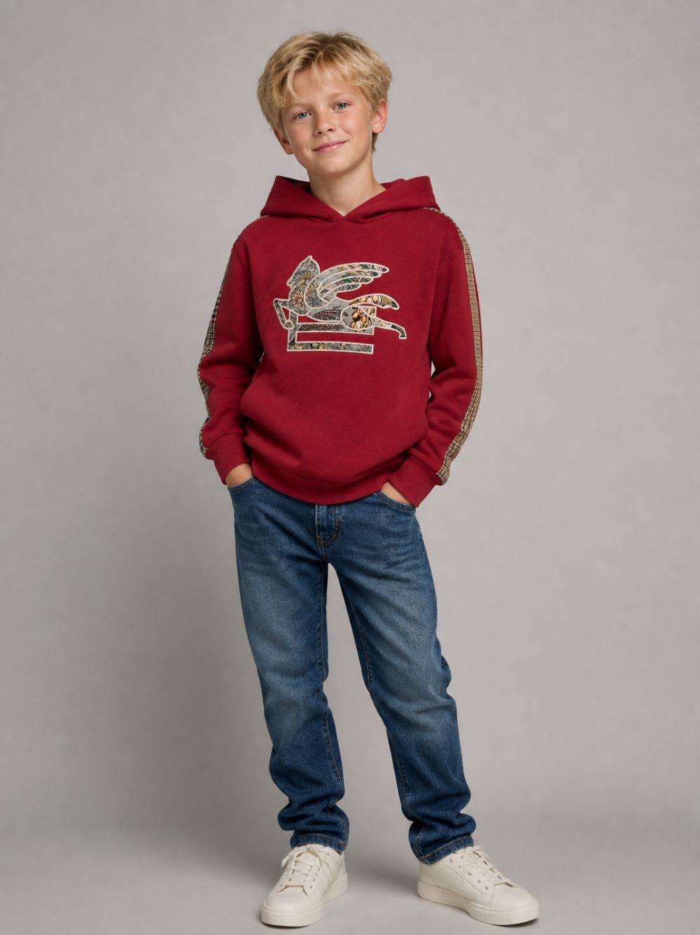 Felpa per bambino Etro Kids rossa con stampa Pegaso sul davanti GZ4P40 Z3183 52C ETRO KIDS 