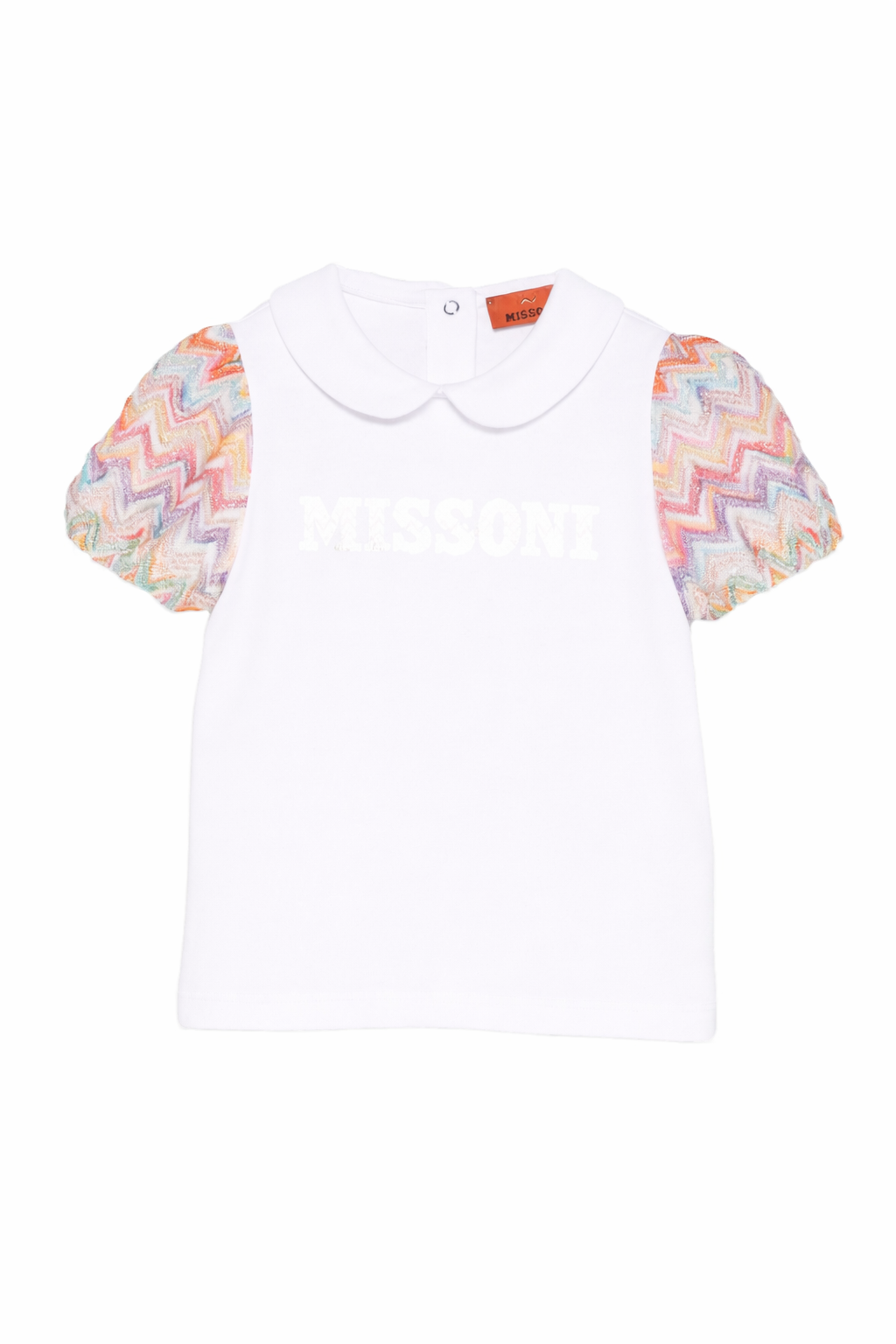 T-shirt per neonata Missoni Kids bianca con logo sul davanti MY8041 Z3672 100MC MISSONI KIDS 
