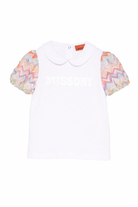 T-shirt per neonata Missoni Kids bianca con logo sul davanti MY8041 Z3672 100MC MISSONI KIDS 