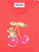 T-shirt per neonata Moschino Kids rossa con stampa Cherry MDM03TLAA02 50109 MOSCHINO KIDS 