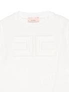 T-shirt per neonata Elisabetta Franchi La Mia Bambina bianca con dettaglio logo EGTS1100JE006 0195 ElISABETTA FRANCHI KIDS 