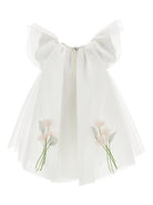 Abito per neonata Monnalisa bianco con dettaglio fiori 73G904 7747 0001 MONNALISA KIDS 