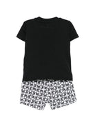 Completo t-shirt e shorts per neonato John Richmond Junior nero con dettagli logo RIP26023CJ BLACK JOHN RICHMOND KIDS 