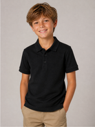 Polo per bambino Emporio Armani Kids nero con abbottonatuira frontale EB001645 AF28486 UB118 EMPORIO ARMANI KIDS 