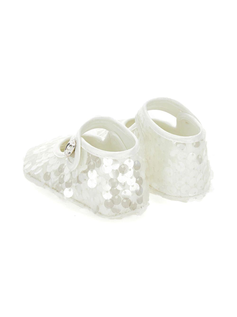 Scarpe primi passi per neonata Monnalisa bianche con paillettes 73G000 7900 0035 MONNALISA KIDS 
