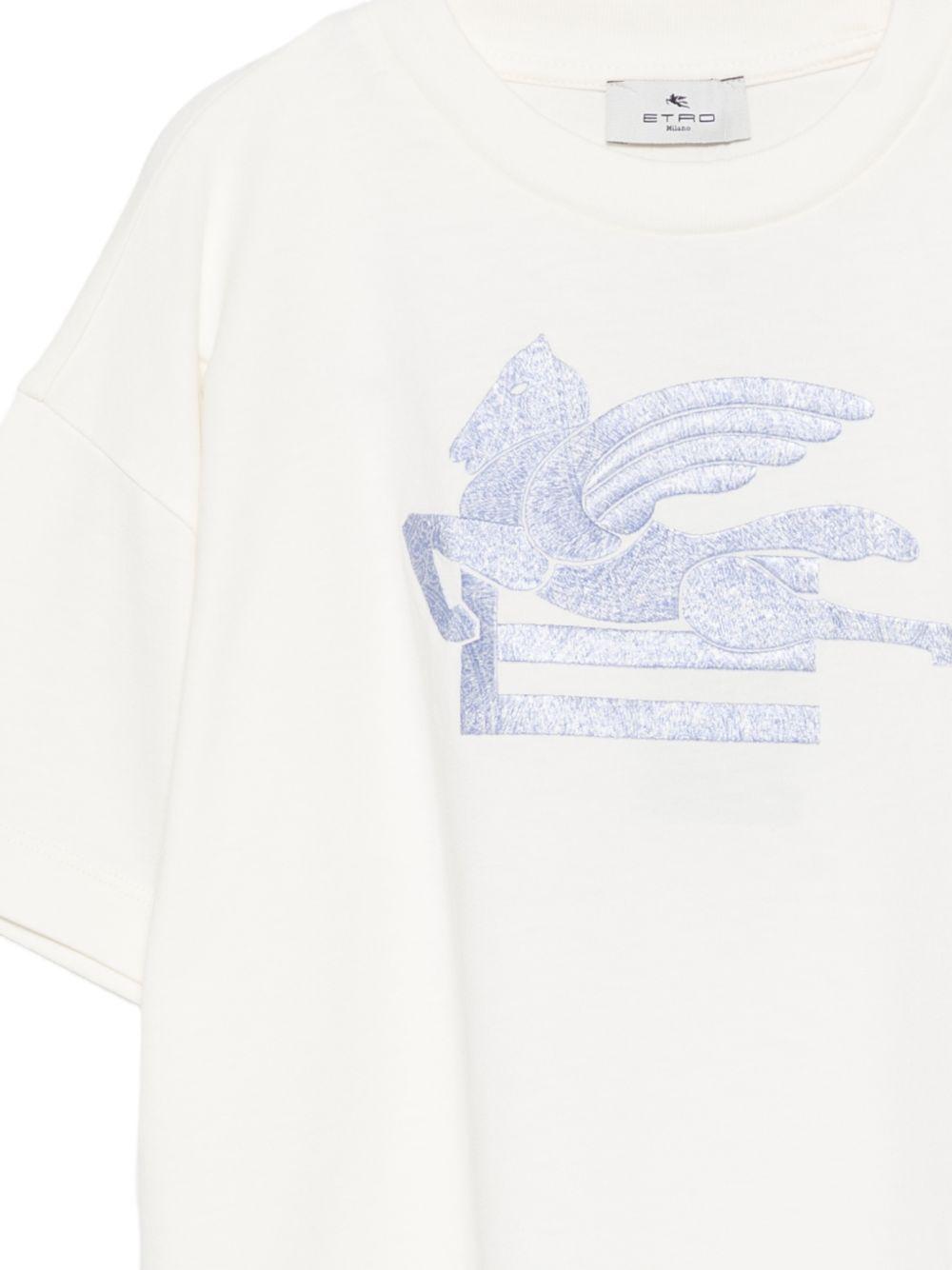 T-shirt per bambino Etro Kids bianca con motivo Pegaso GZ8H21 Z3672 102AZ ETRO KIDS 