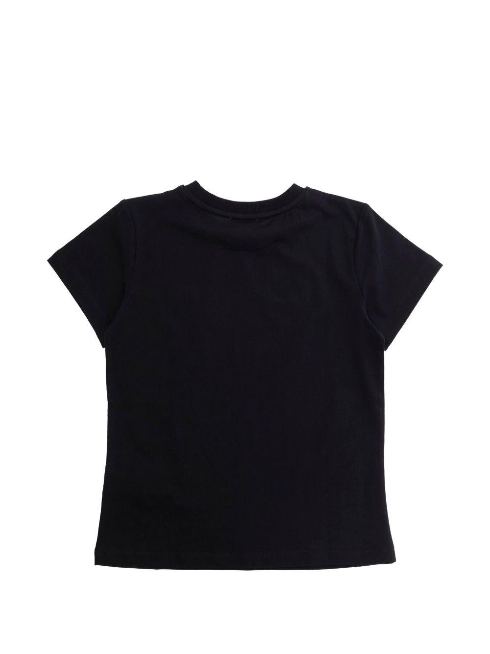 T-shirt per bambina Moschino Kids nera con stampa orsetto HAM03PLAA02 60100 MOSCHINO KIDS 