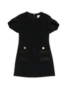 Abito per bambina Elisabetta Franchi La Mia Bambina nero con tasche a patta EFAB6460GA022 N000 ElISABETTA FRANCHI KIDS 