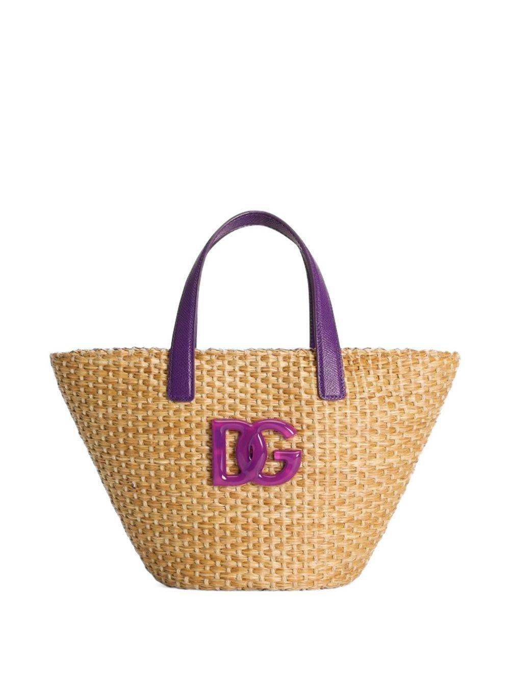 Borsa per bambina Dolce & Gabbana Kids beige con dettagli viola EB0249 AW590 I03TN DOLCE & GABBANA KIDS 