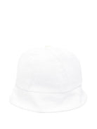 Cappello per neonata La Stupenderia bianco in lino con fascia regolabile sul collo TBCP57 D01 LA STUPENDERIA KIDS 