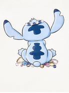 T-shirt per bambina Disney x Monnalisa bianco con stampa grafica Stitch 19F610 6013 0001 MONNALISA 