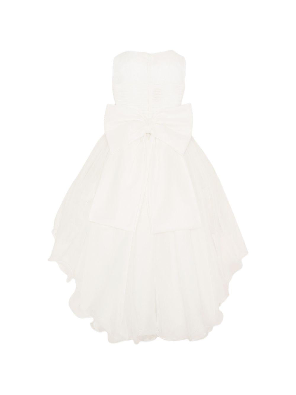 Abito midi per bambina Colorichiari bianco a maniche corte con fiocco FL108284 4961 15 COLORICHIARI KIDS 