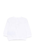 Felpa per neonati Balmain Kids bianca con stampa logo sul davanti BY4580 Z3183 100NE BALMAIN KIDS 