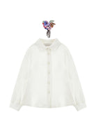 Camicia per bambina Monnalisa Kids bianca con applicazione fiori sul collo 11H300 8109 0001 MONNALISA KIDS 