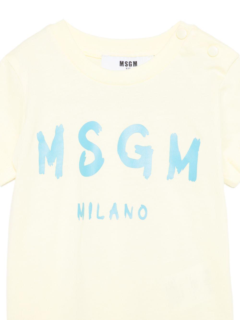 T-shirt per neonati MSGM Kids gialla con stampa grafica logo S6MSUNTH266 MS075 MSGM KIDS 