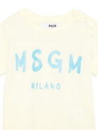 T-shirt per neonati MSGM Kids gialla con stampa grafica logo S6MSUNTH266 MS075 MSGM KIDS 