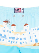Costume da bagno per bambino MC2 Saint Barth Kids azzurro con stampa grafica Mykonos HAI0001 02284L MC2 ST. BARTH KIDS 