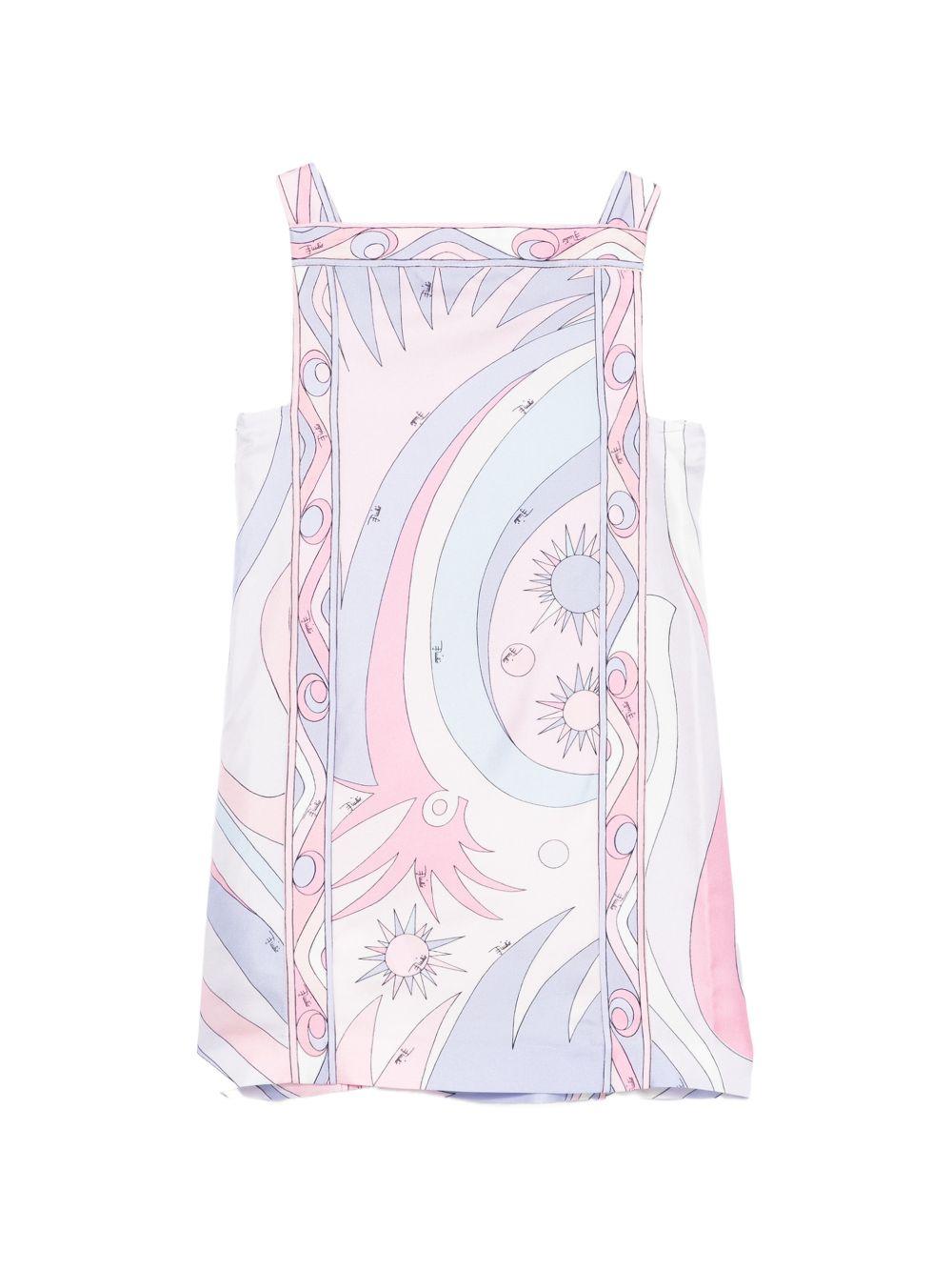 Abito per bambina Pucci Junior rosa chiaro con scollo quadrato PY1C72 S0237 508LI EMILIO PUCCI KIDS 