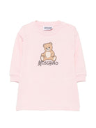Abito per neonata Moschino Kids rosa con motivo Teddy Bear MBV0CVLCA40 50209 MOSCHINO KIDS 