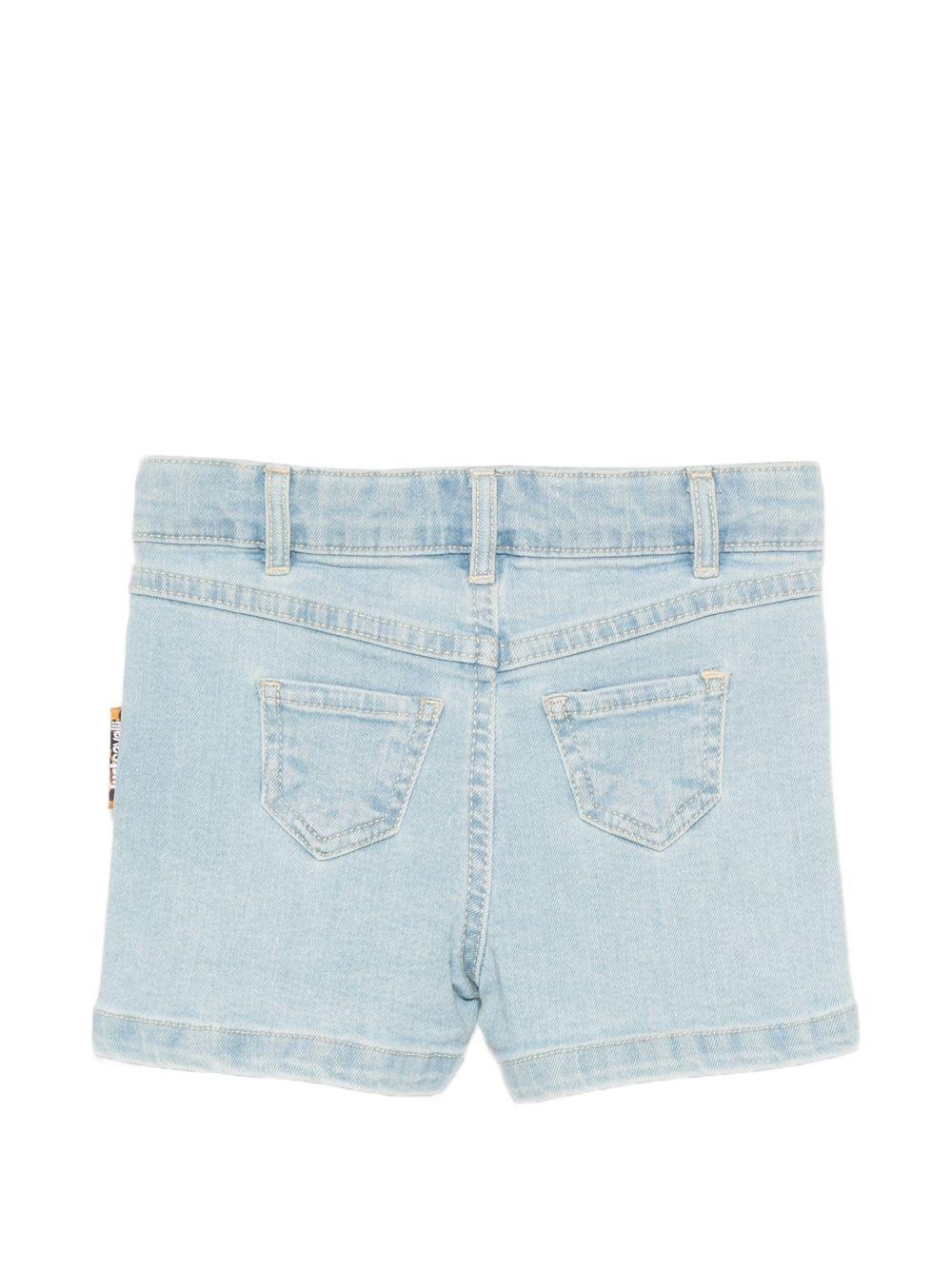 Shorts per neonata Just Cavalli Kids in denim con targhetta logo JIP26073SH D.BLUE LIG JUST CAVALLI KIDS 
