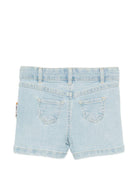 Shorts per neonata Just Cavalli Kids in denim con targhetta logo JIP26073SH D.BLUE LIG JUST CAVALLI KIDS 