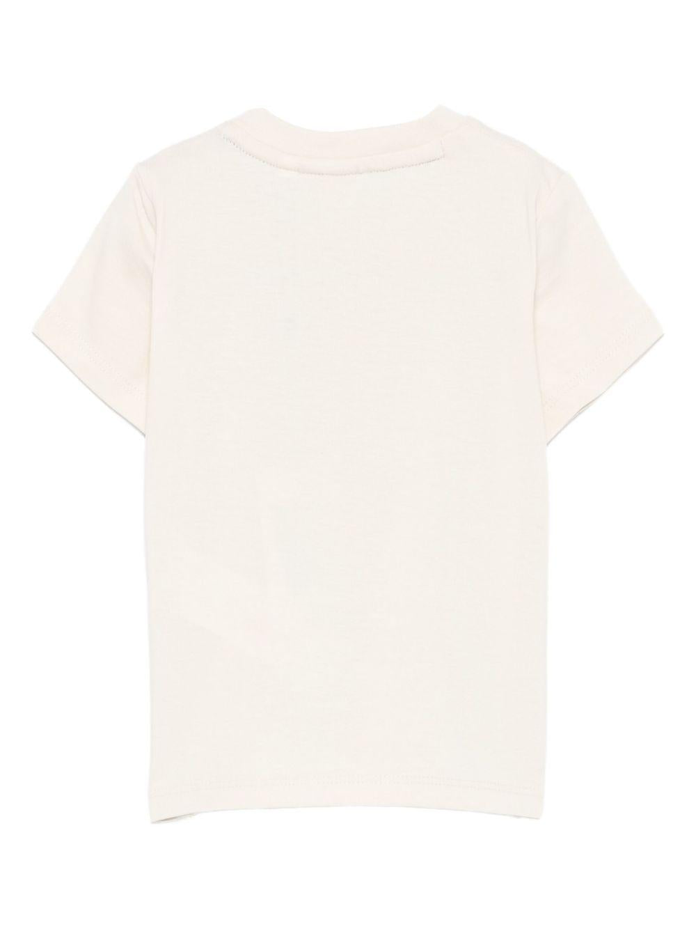 T-shirt per neonato Boss Kids beige con stampa logo sul davanti J52712 21C BOSS KIDS 