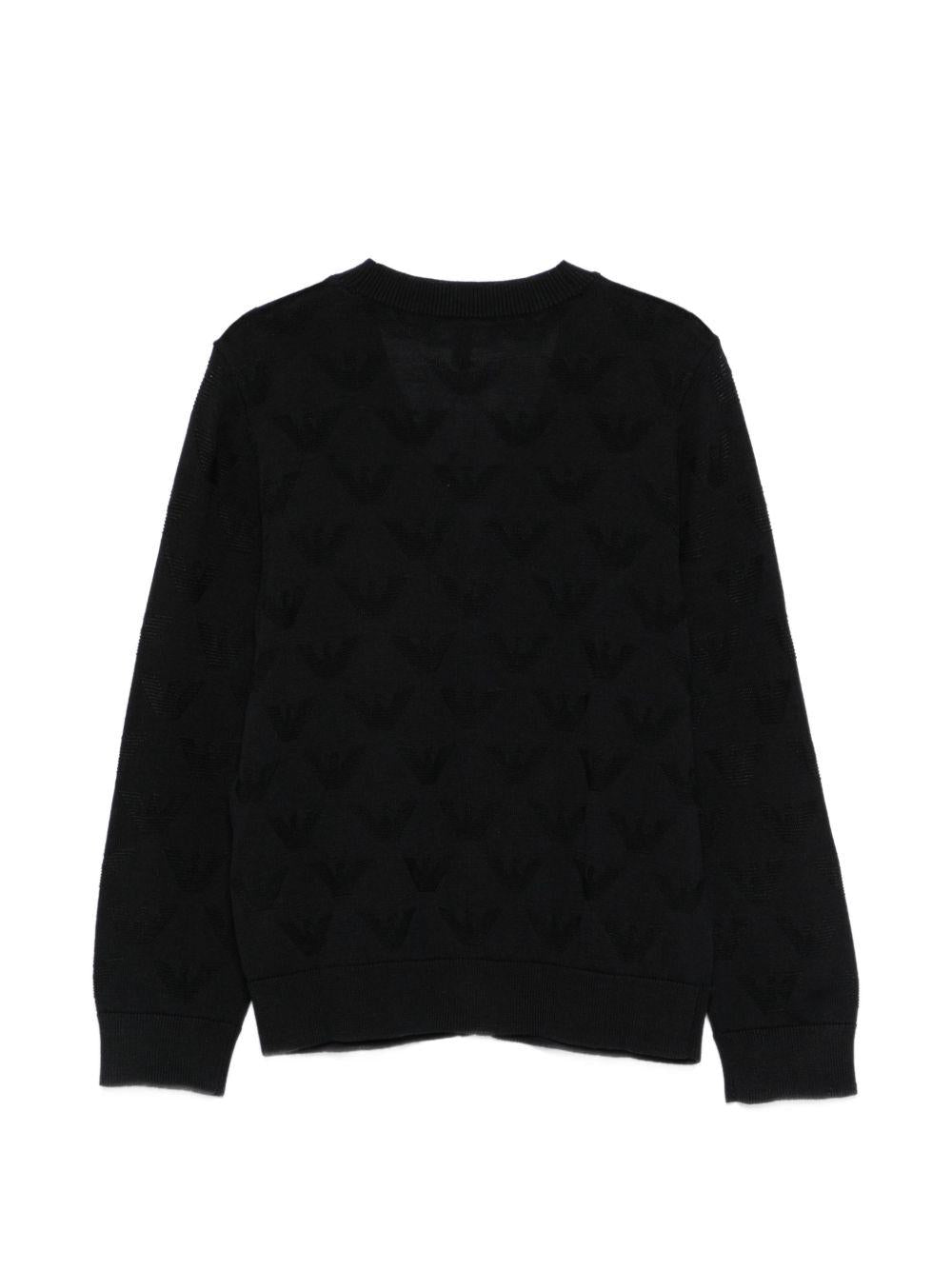 Cardigan Emporio Armani Kids nero con scollo a V EB001620 AF23415 UB118 EMPORIO ARMANI KIDS 