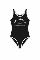 Costume da bagno per bambina Karl Lagerfeld Kids nero con stampa Z31113 09B KARL LAGERFELD KIDS 