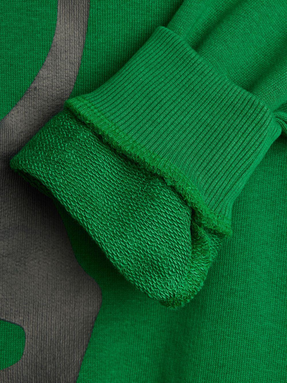 Felpa per bambino Mini Rodini verde con stampa grafica pantera 11000335 GREEN MINI RODINI KIDS 