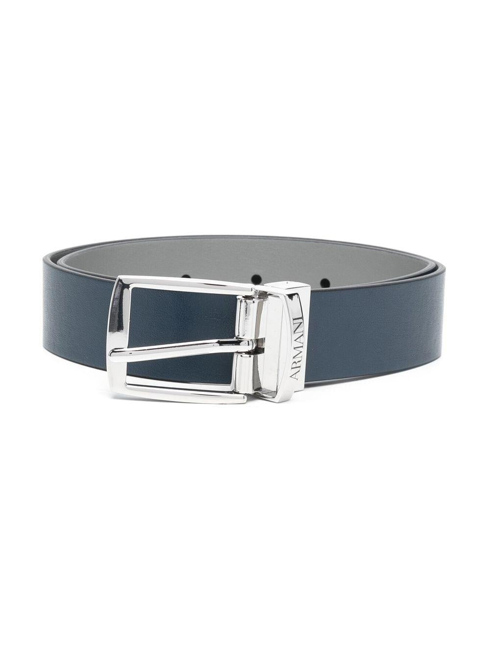 Cintura per bambino Emporio Armani Kids blu con logo inciso 401520 3F560 17535 EMPORIO ARMANI KIDS 